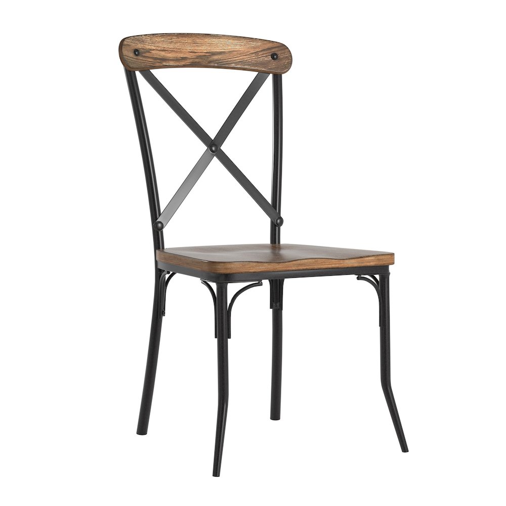 Set of 2, Ash Finish Metal Frame Side Chair. Picture 5