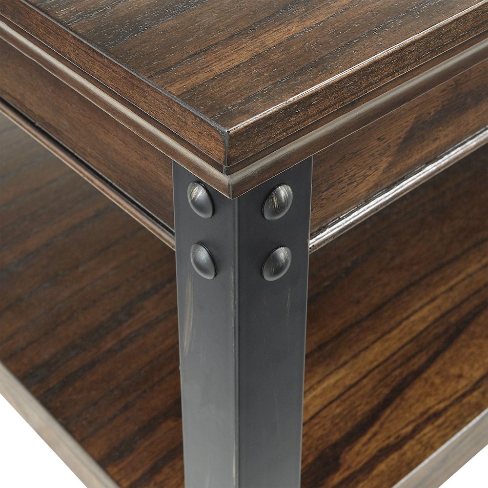 Dark Cherry Finish Lift-Top Coffee Table. Picture 3