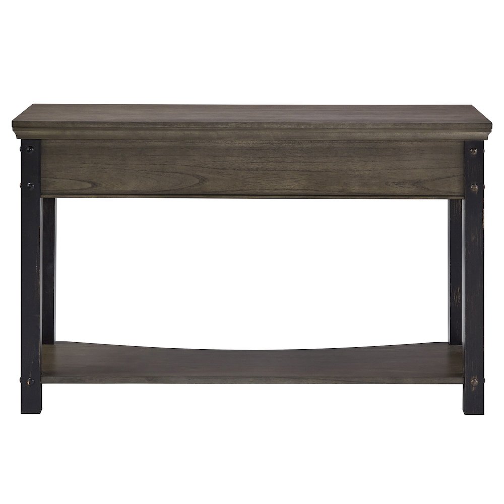Antique Grey Finish 2-Drawer Sofa Table. Picture 6