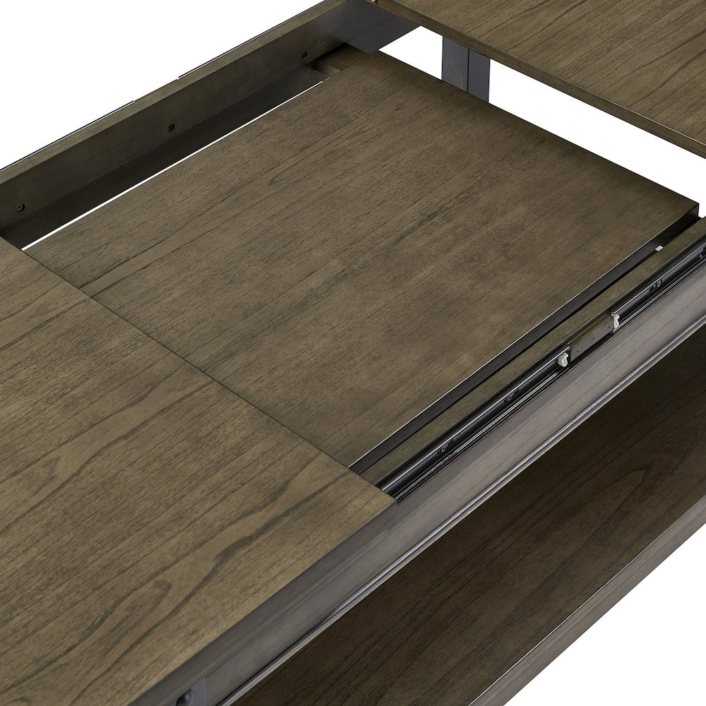 Antique Grey Finish Lift-Top Coffee Table. Picture 3