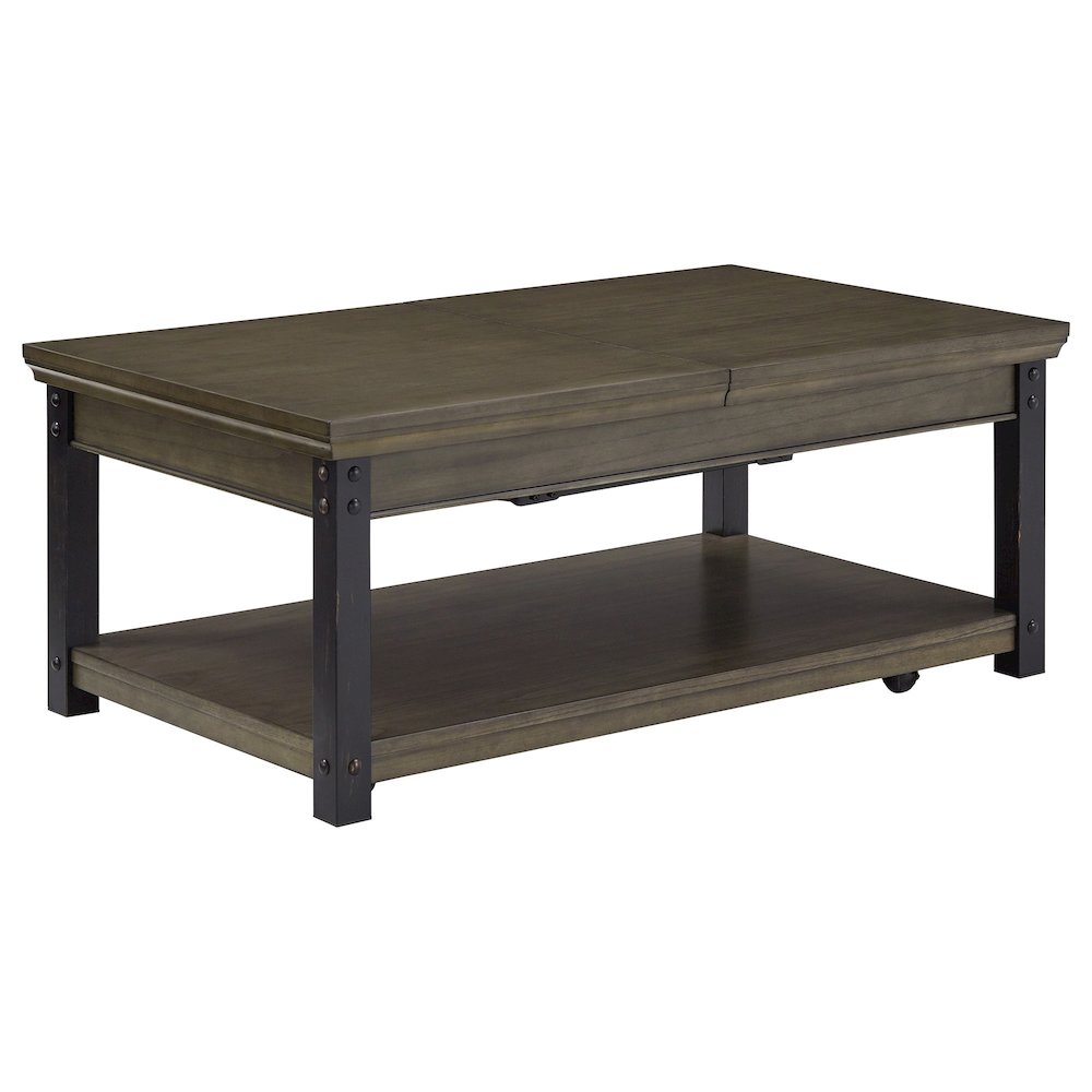 Antique Grey Finish Lift-Top Coffee Table. Picture 5
