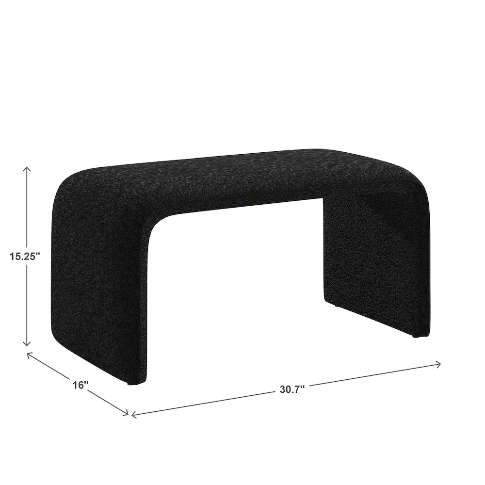 Black Boucle Ottoman. Picture 3