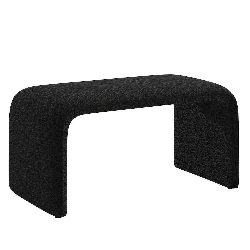 Black Boucle Ottoman. Picture 4