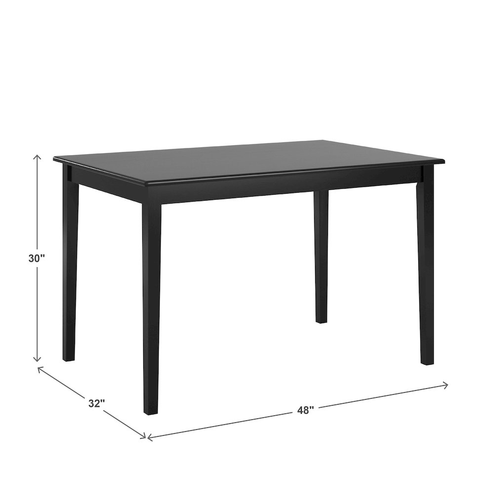 Black Finish 48" Dining Table. Picture 3