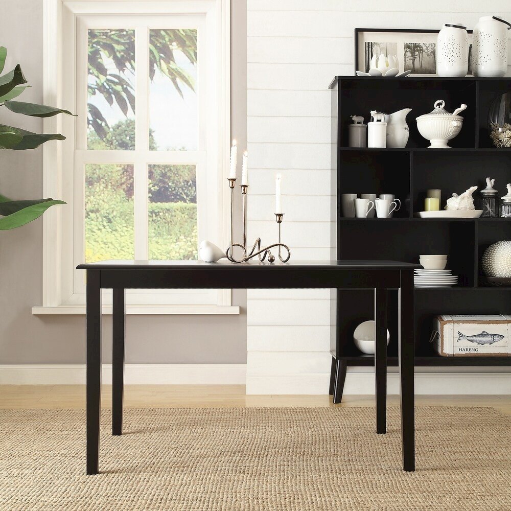 Black Finish 48" Dining Table. Picture 1