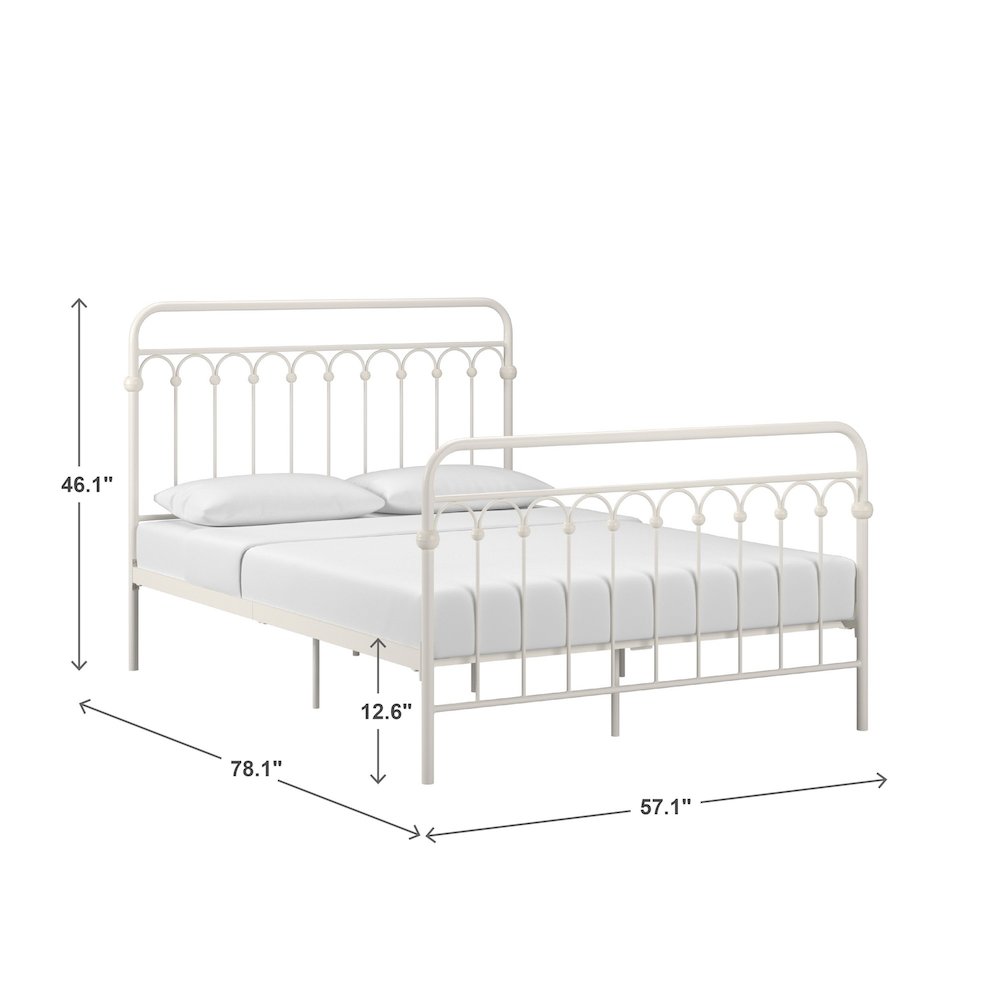 White Metal Arch Design Full Platform Bed. Picture 5