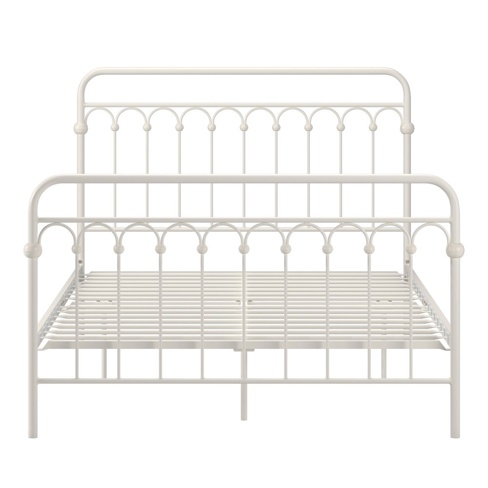 White Metal Arch Design Full Platform Bed. Picture 1
