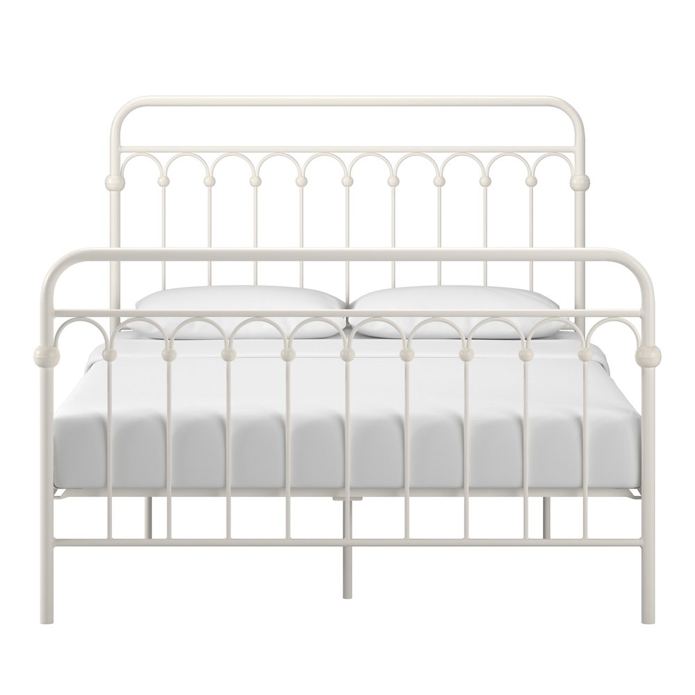 White Metal Arch Design Full Platform Bed. Picture 2