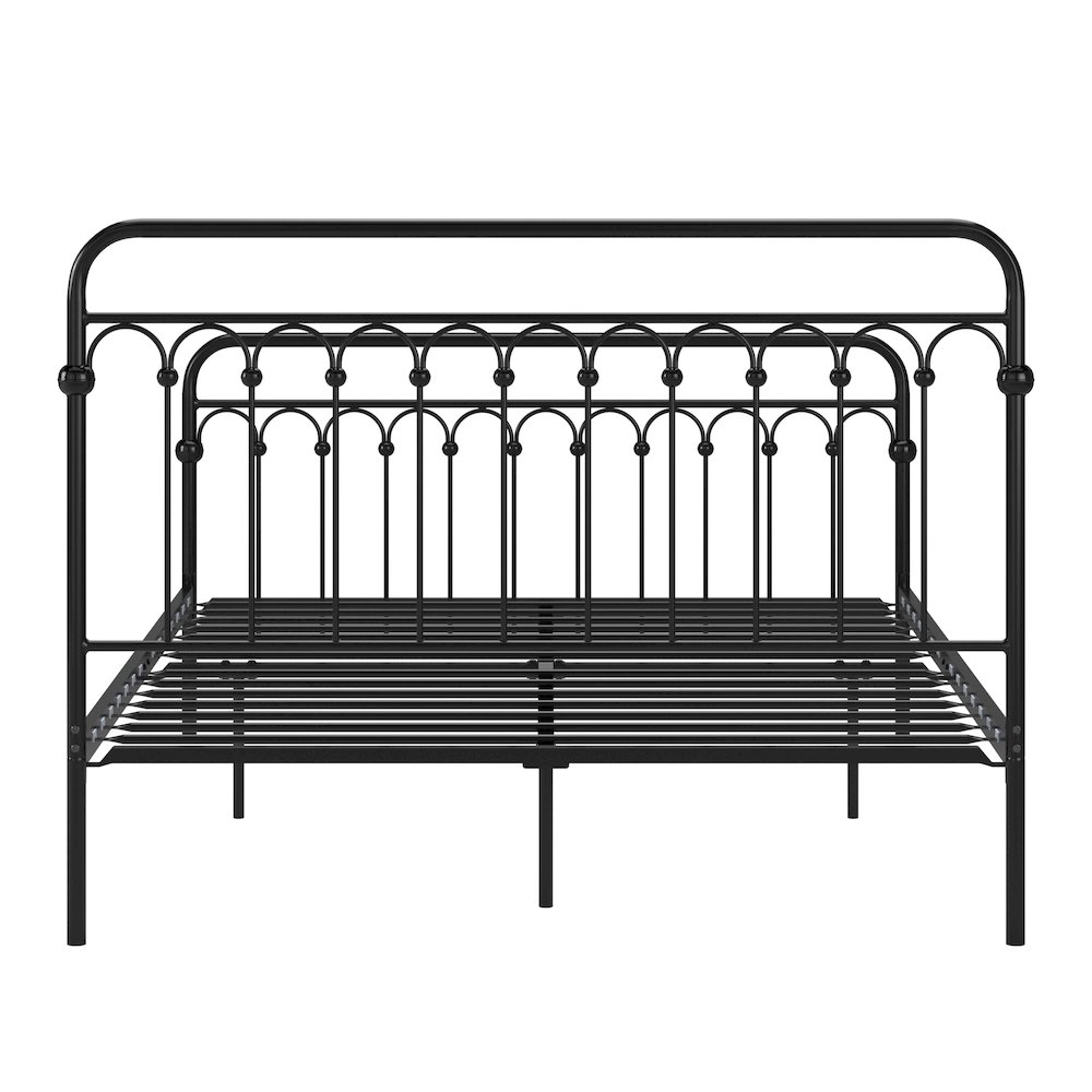 Black Metal Arch Design Queen Platform Bed. Picture 6