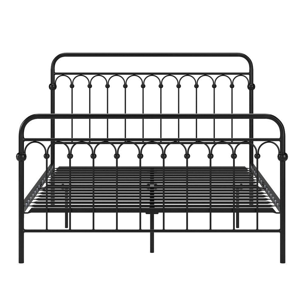 Black Metal Arch Design Queen Platform Bed. Picture 1