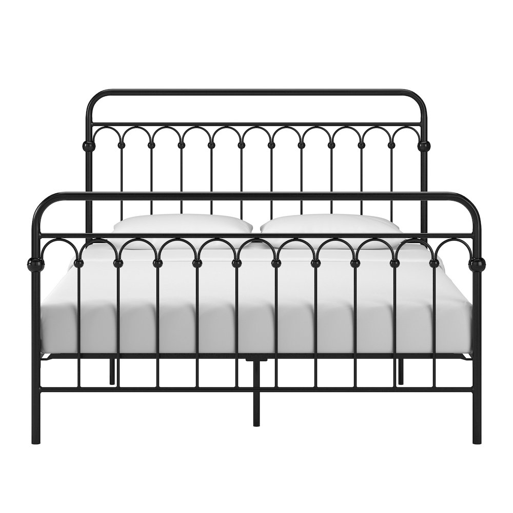Black Metal Arch Design Queen Platform Bed. Picture 2