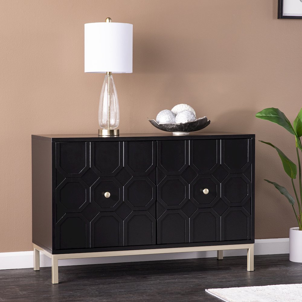 Gramdlynn Two-Door Accent Cabinet in Black Color. Picture 3