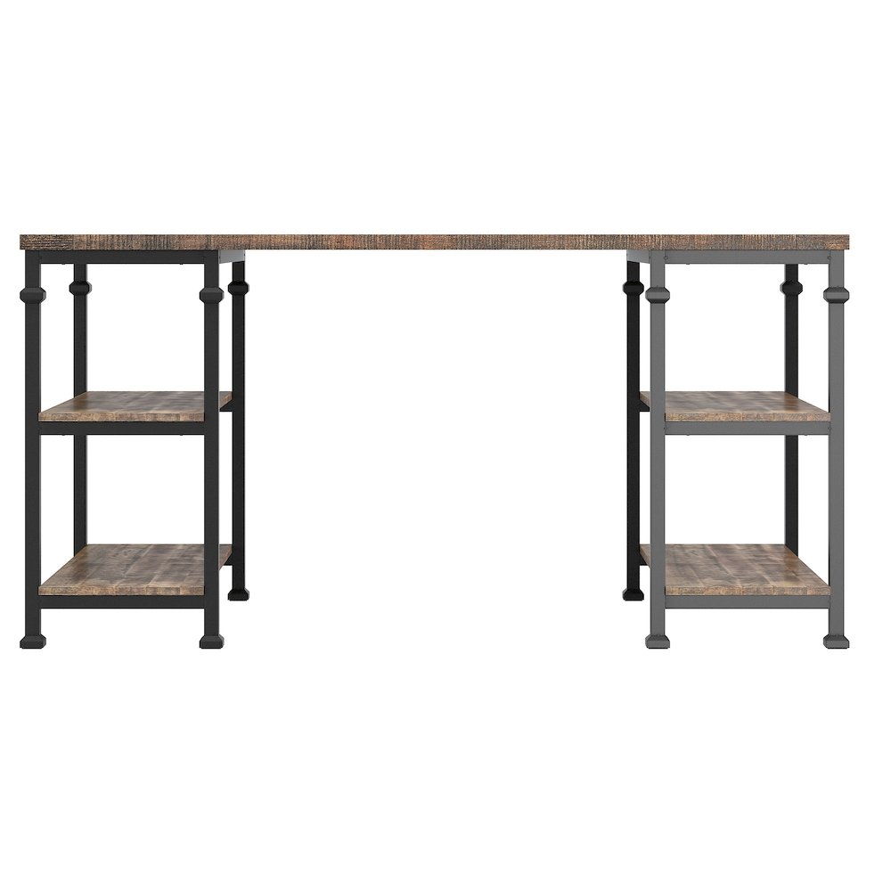 Brown Finish Metal & Poplar Writing Desk. Picture 4