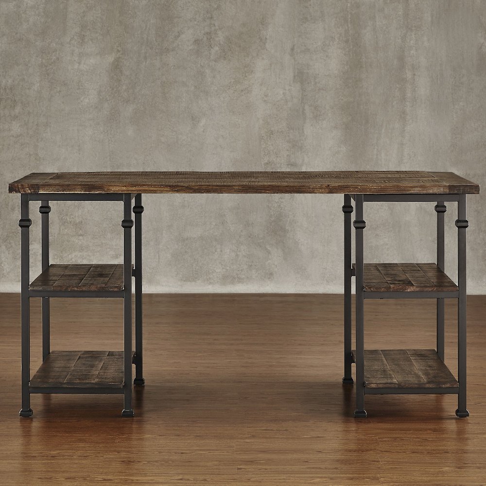 Brown Finish Metal & Poplar Writing Desk. Picture 2