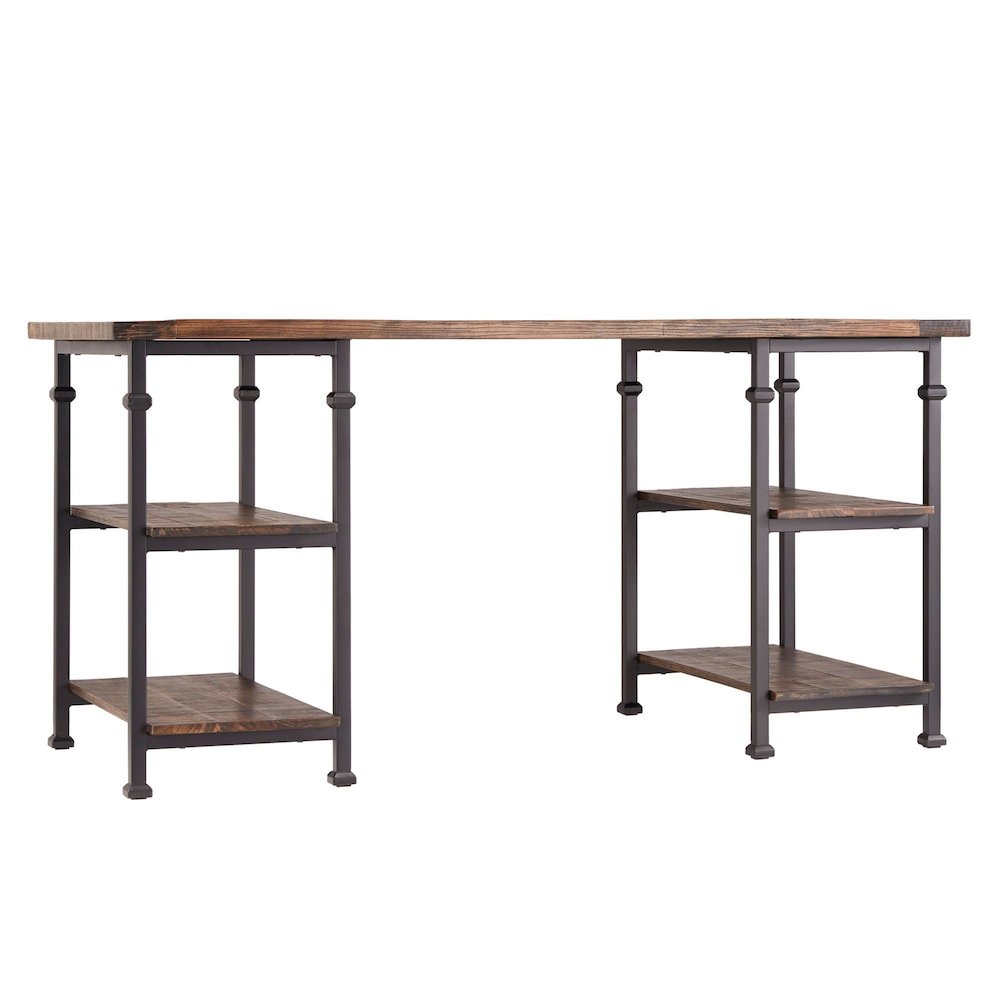 Brown Finish Metal & Poplar Writing Desk. Picture 6