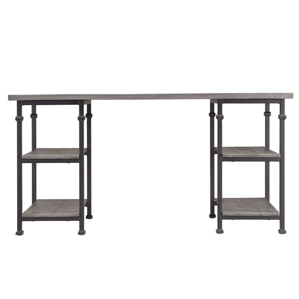 Grey Finish Metal & Poplar Writing Desk. Picture 2