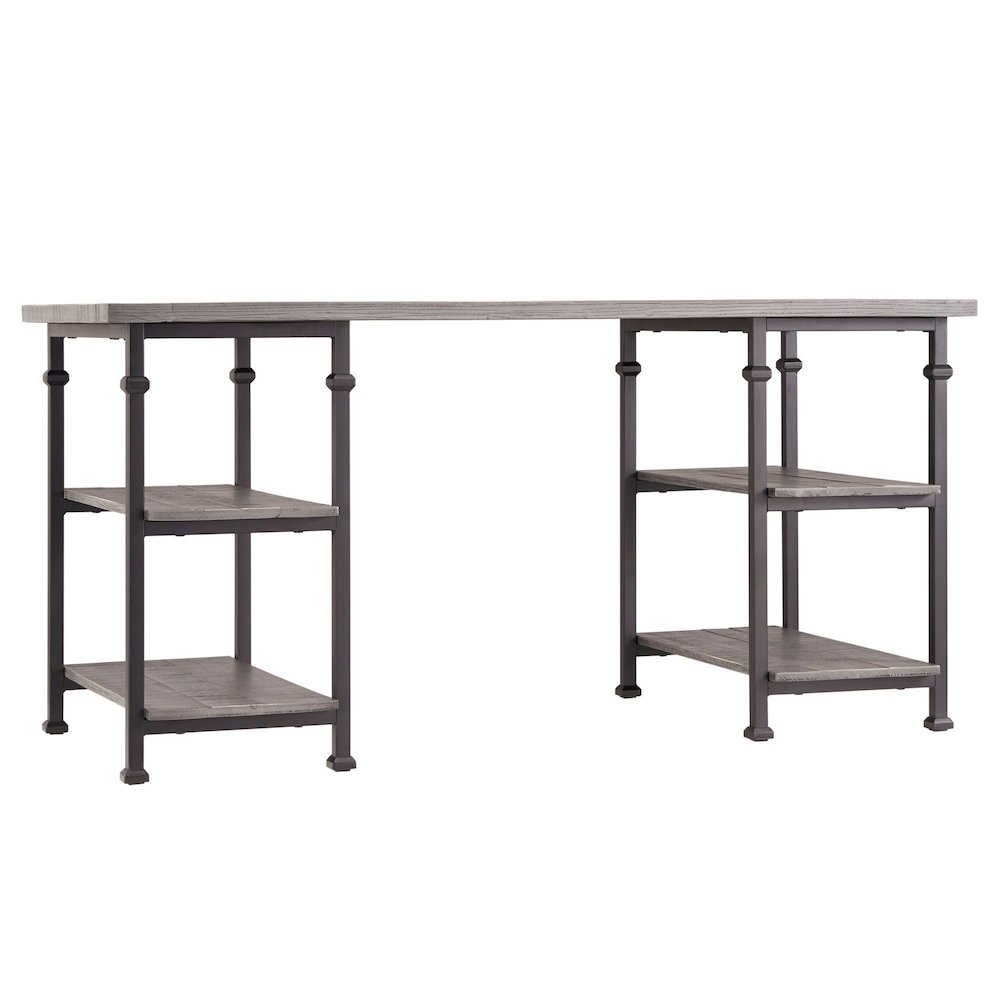 Grey Finish Metal & Poplar Writing Desk. Picture 3