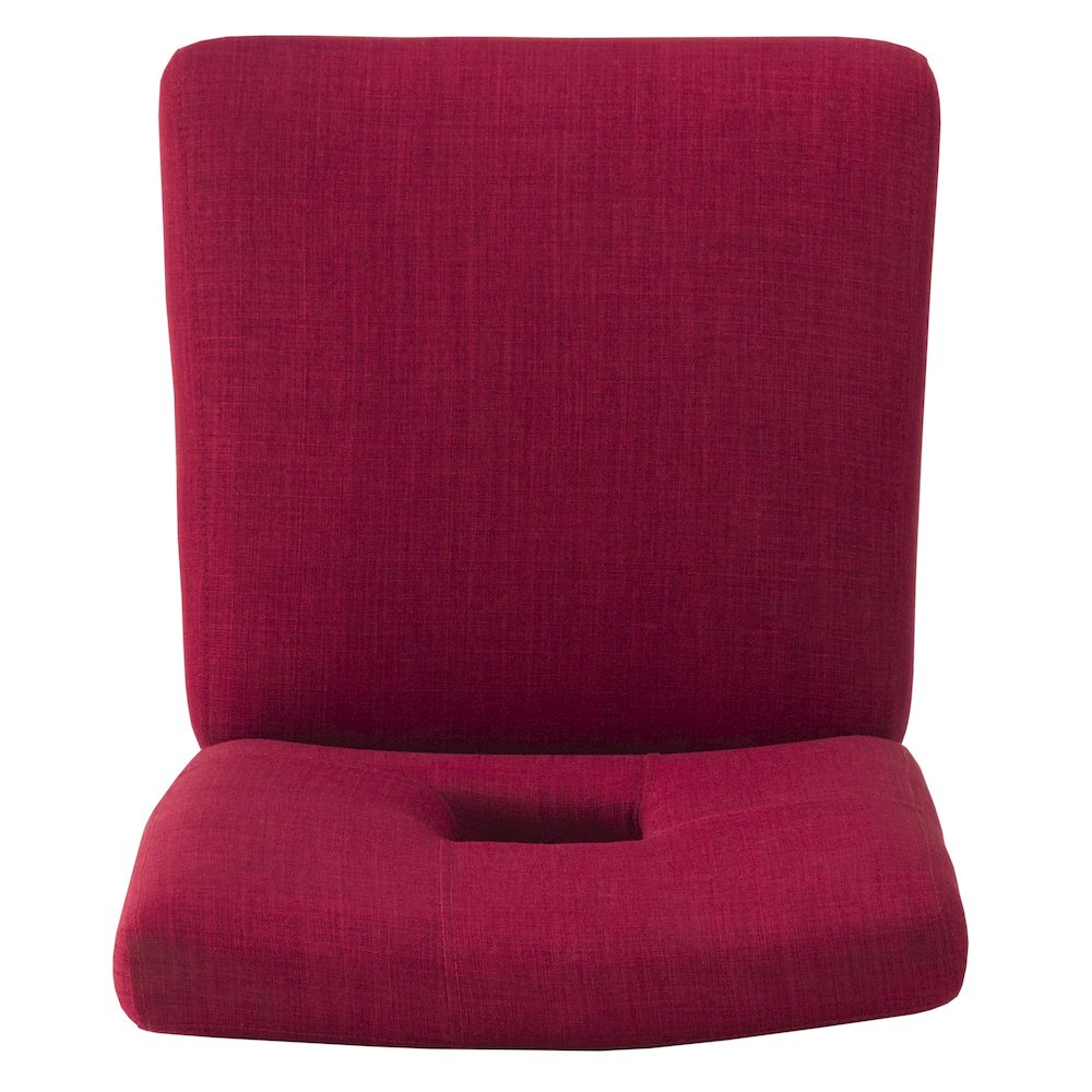 Set of 2, Black Finish Red Linen Keyhole Side Chair. Picture 5