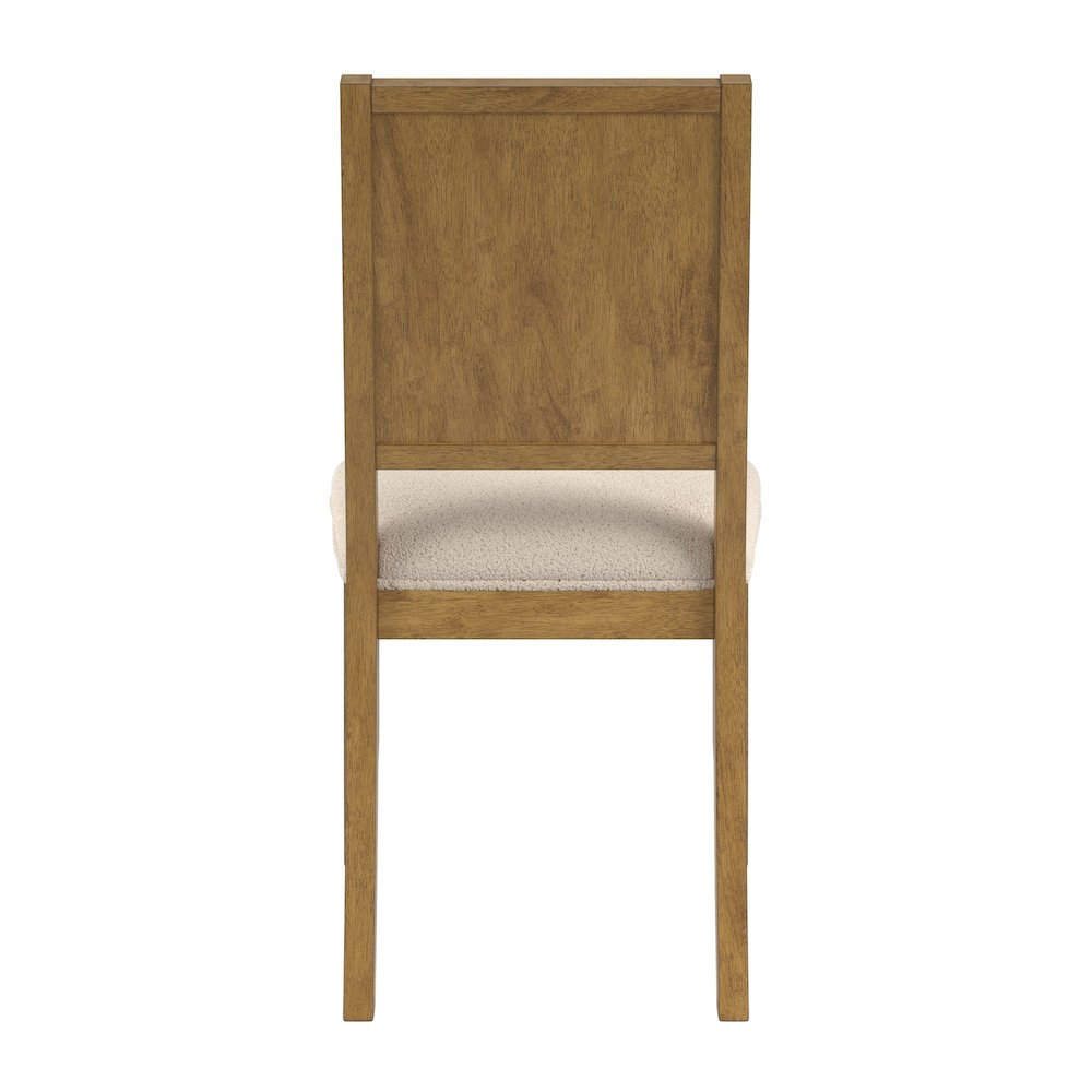 Set of 2, Oak Wash Finish Cream Boucle Dining Chair. Picture 5