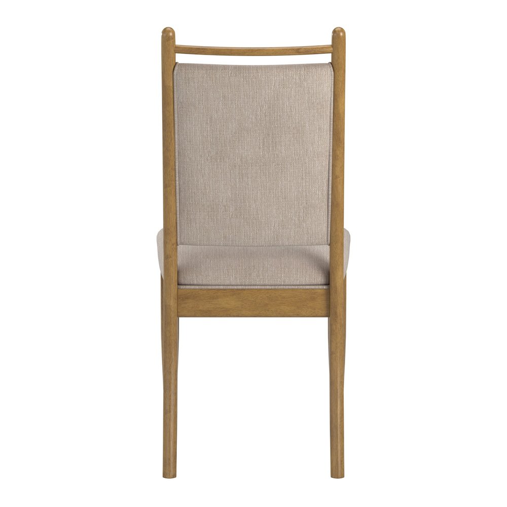 Set of 2, Oak Wash Finish Beige Fabric Side Chair. Picture 6