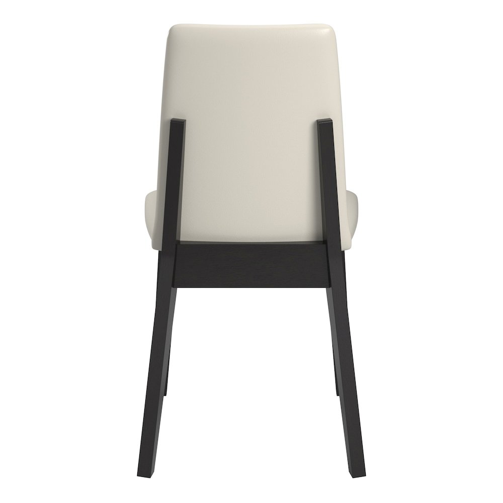 Set of 2, Black Oak Finish White Pvc Dining Chair. Picture 5