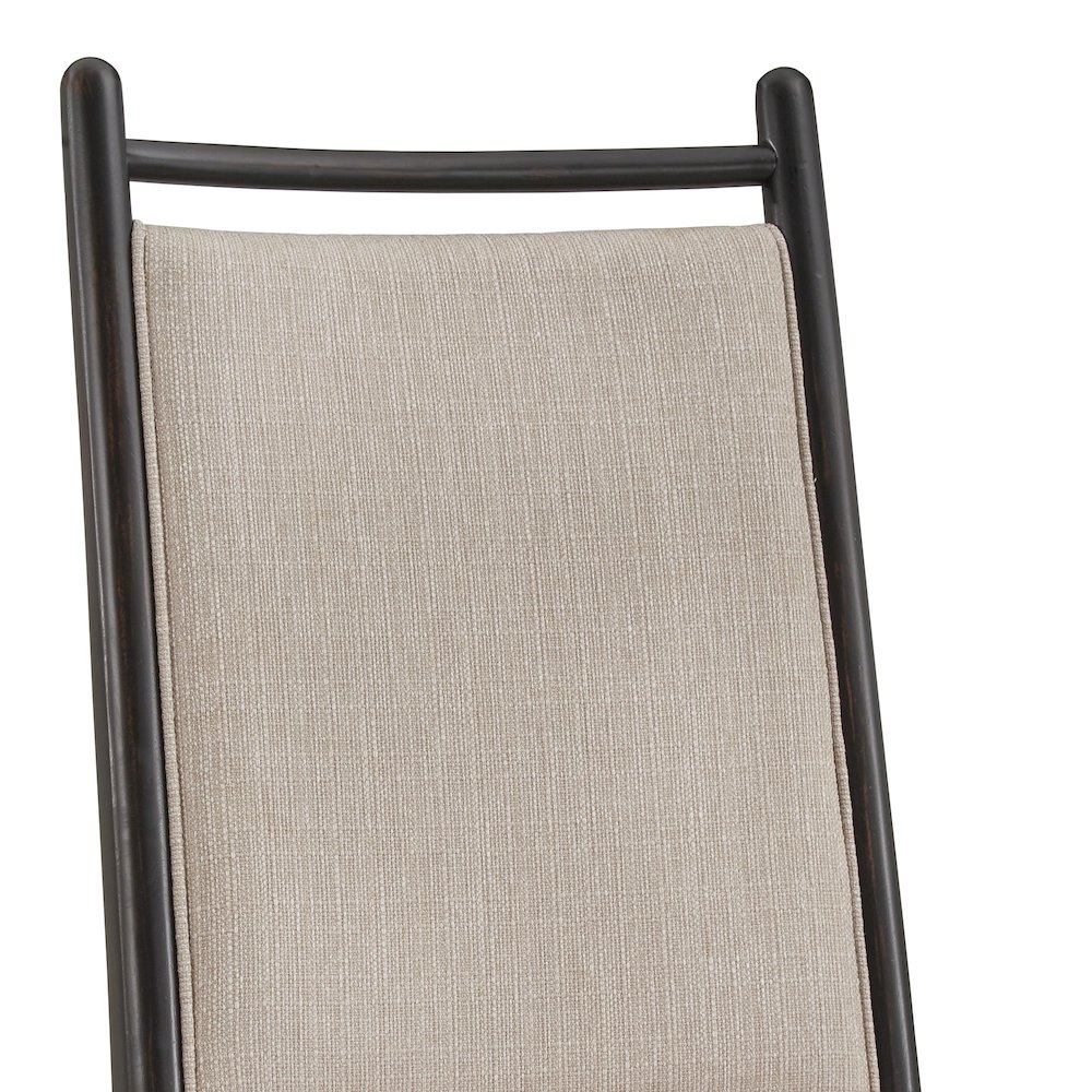 Set of 2, Black Oak Finish Beige Fabric Side Chair. Picture 3