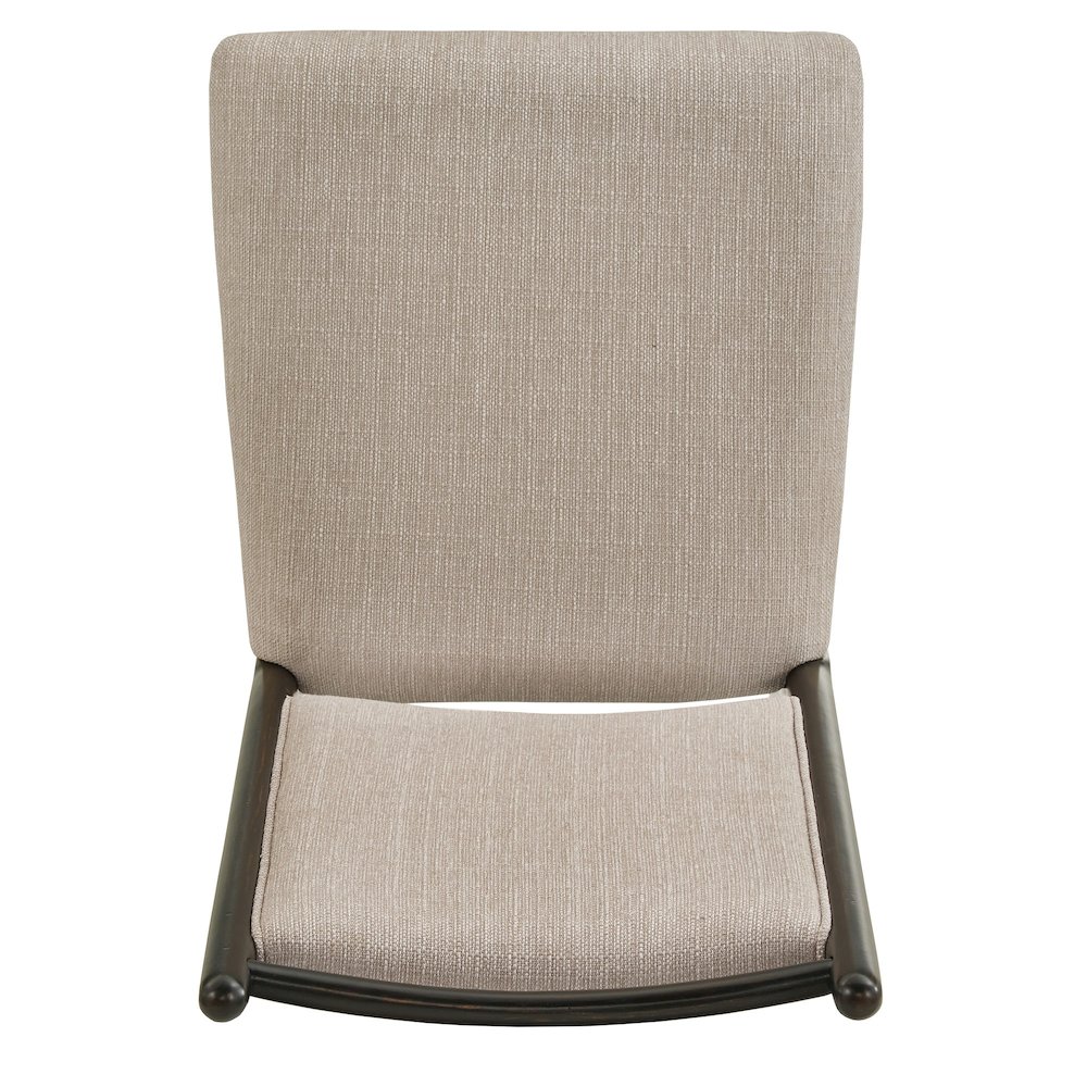 Set of 2, Black Oak Finish Beige Fabric Side Chair. Picture 5