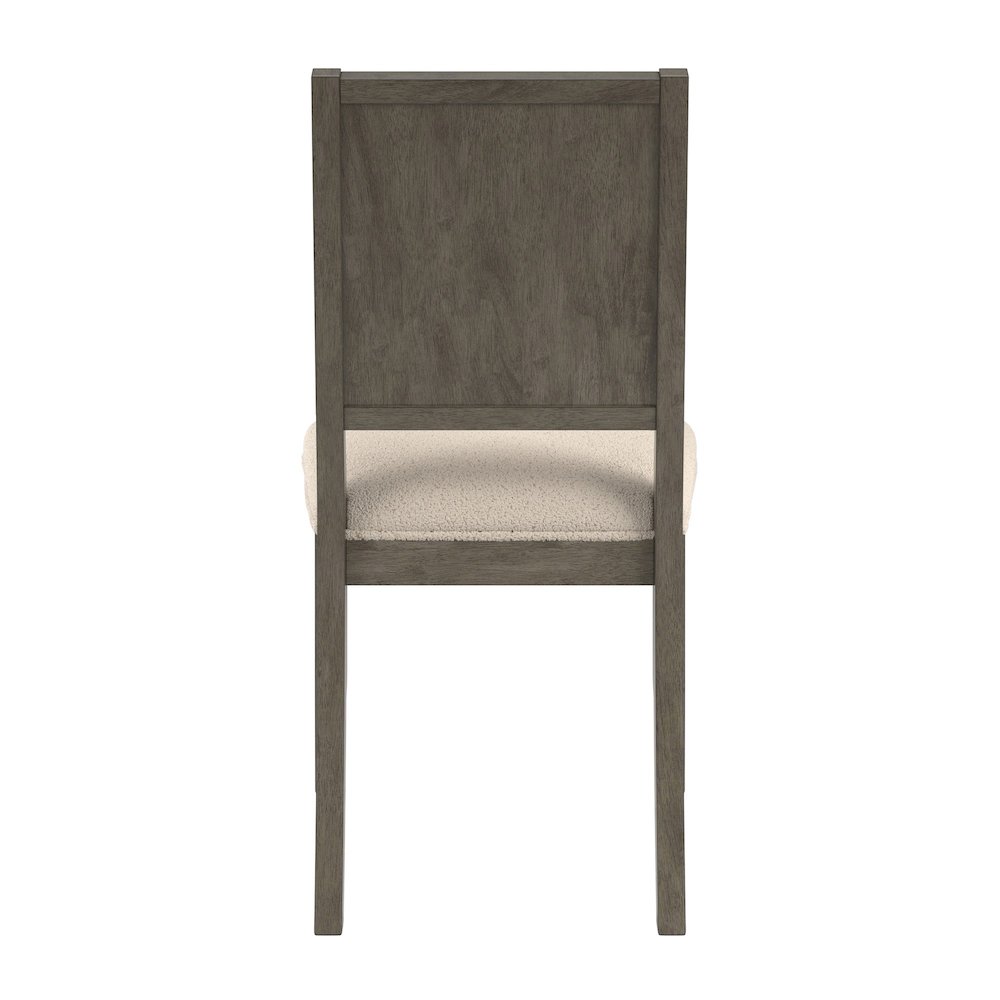 Set of 2, Grey Finish Cream Boucle Dining Chair. Picture 5