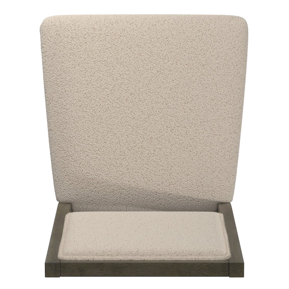 Set of 2, Grey Finish Cream Boucle Dining Chair. Picture 4