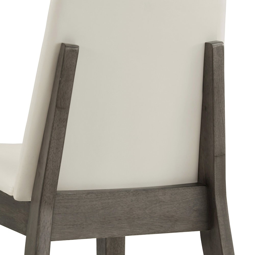 Set of 2, Grey Finish White Pvc Dining Chair. Picture 5