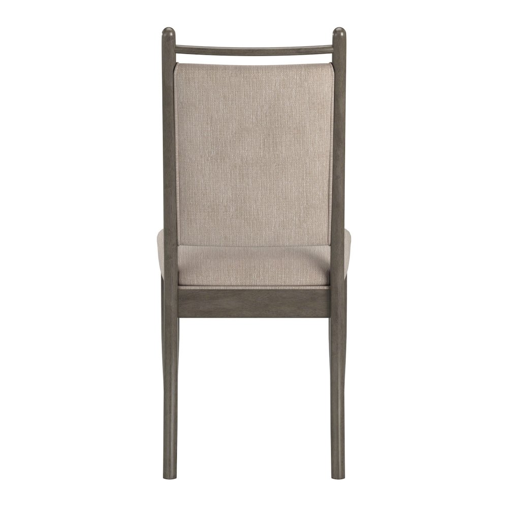 Set of 2, Grey Finish Beige Fabric Side Chair. Picture 5