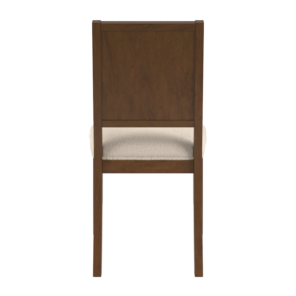 Set of 2, Walnut Finish Cream Boucle Dining Chair. Picture 5