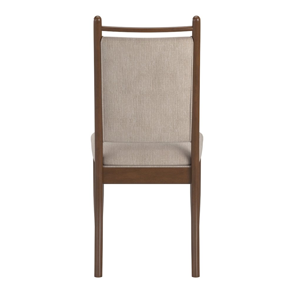Set of 2, Walnut Finish Beige Fabric Side Chair. Picture 5