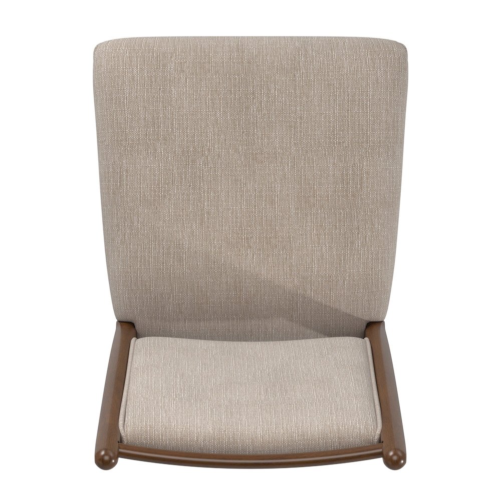 Set of 2, Walnut Finish Beige Fabric Side Chair. Picture 4
