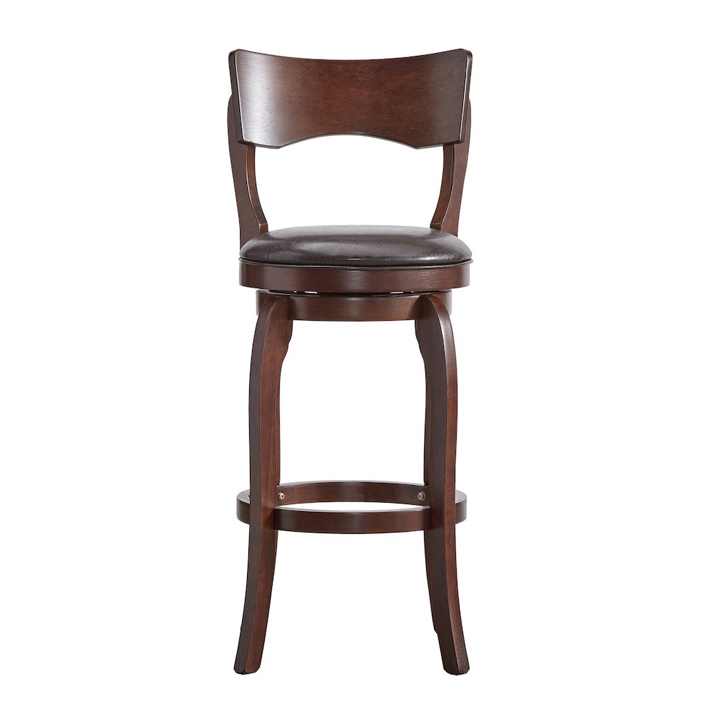 Brown PU Swivel Bar Height Chair. Picture 3