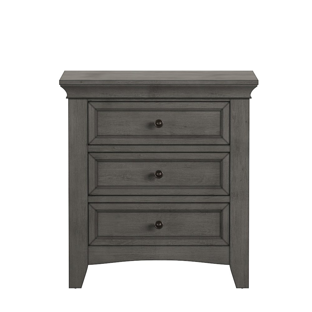 Antique Grey Finish 3-Drawer Nightstand With 2 Sets Modular Storage Panels. Picture 4