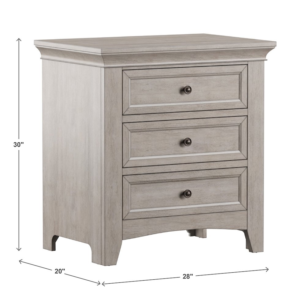 Antique White Finish 3-Drawer Nightstand With 2 Sets Modular Storage Panels. Picture 3
