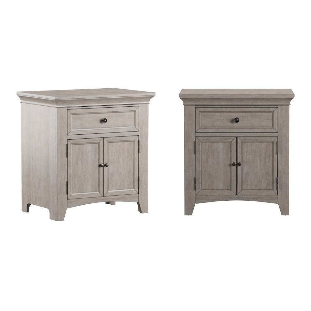 Antique White Finish 1-Drawer Cupboard Nightstand. Picture 3
