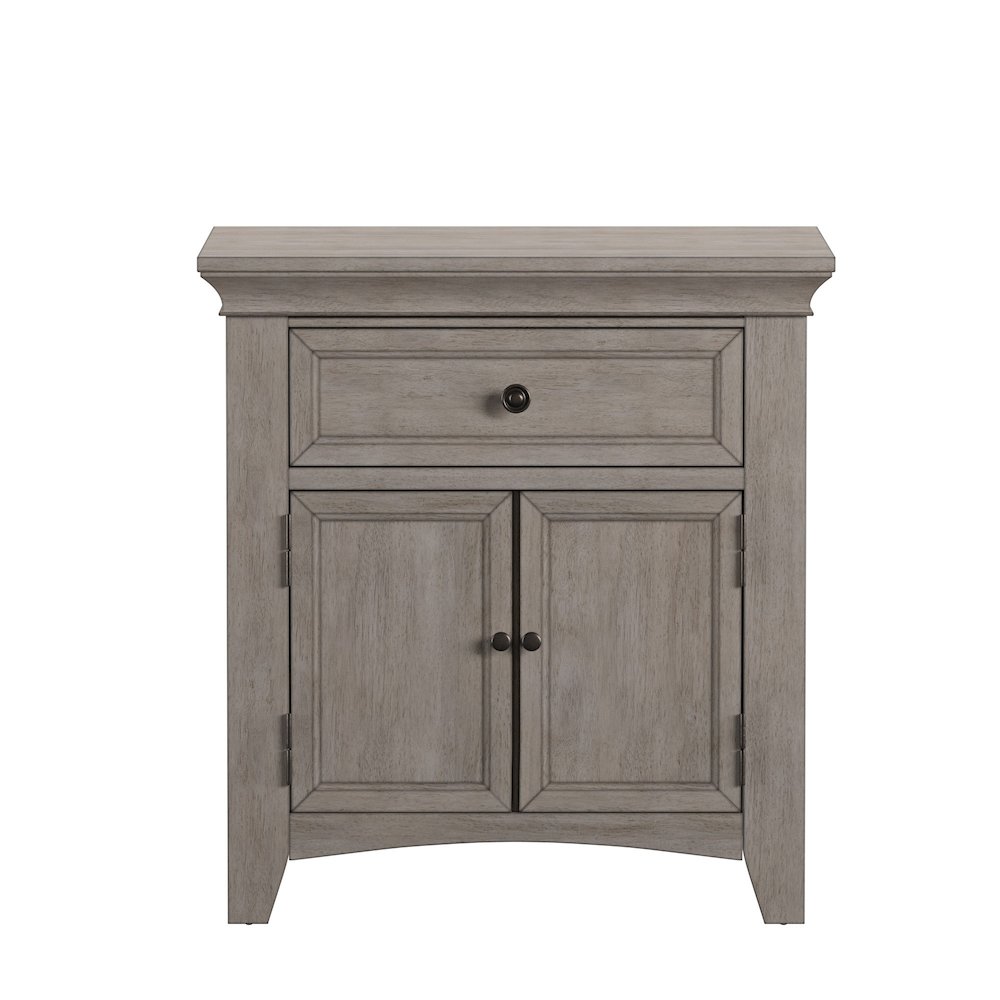 Antique White Finish 1-Drawer Cupboard Nightstand. Picture 5