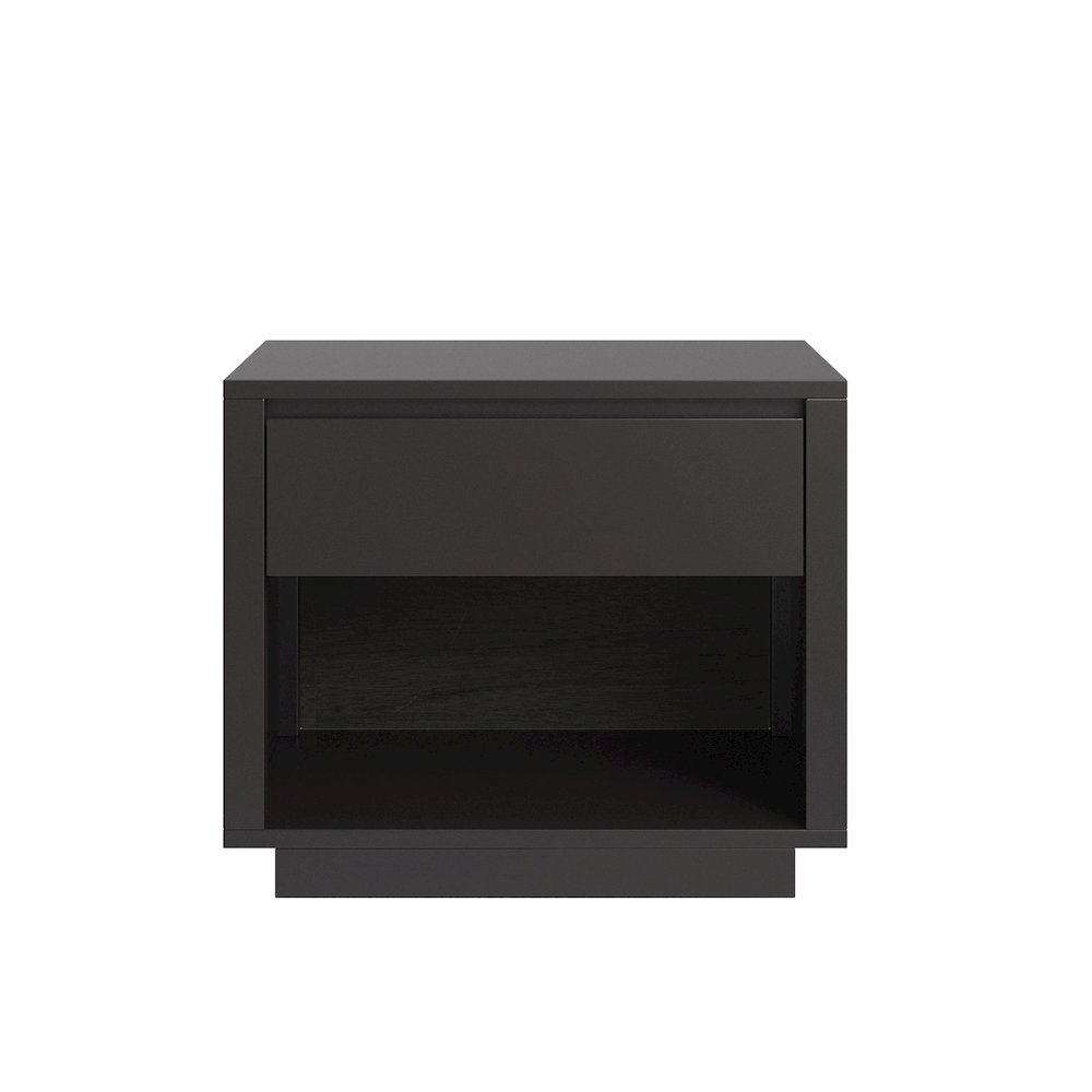 Black Finish 1-Drawer Nightstand. Picture 4