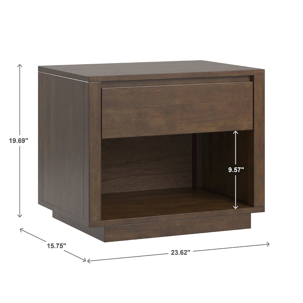 Walnut Finish 1-Drawer Nightstand. Picture 3