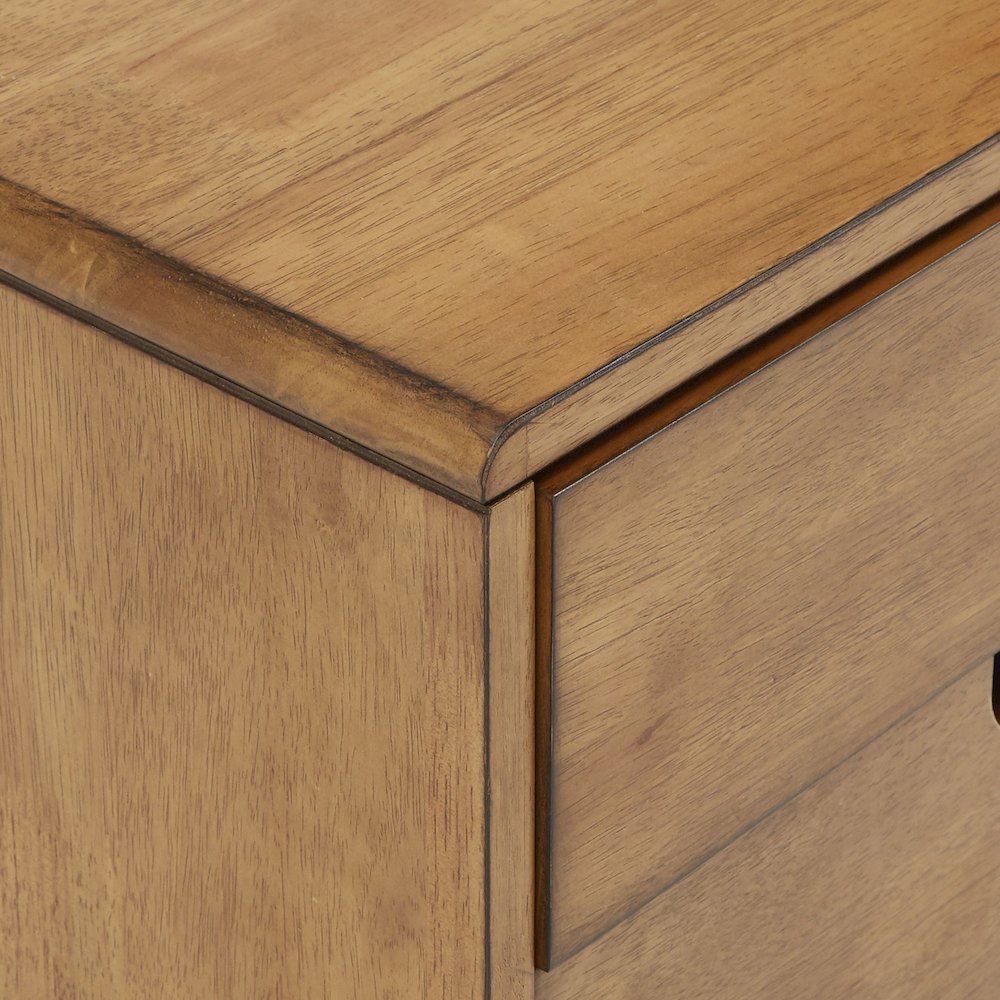 Oak Finish 2-Drawer Nightstand. Picture 3