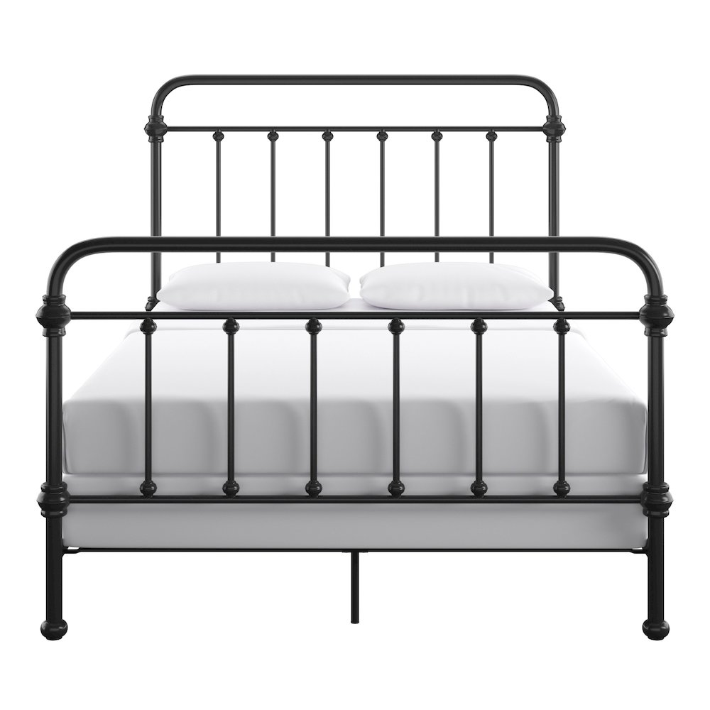 Black Metal Full Bed. Picture 1