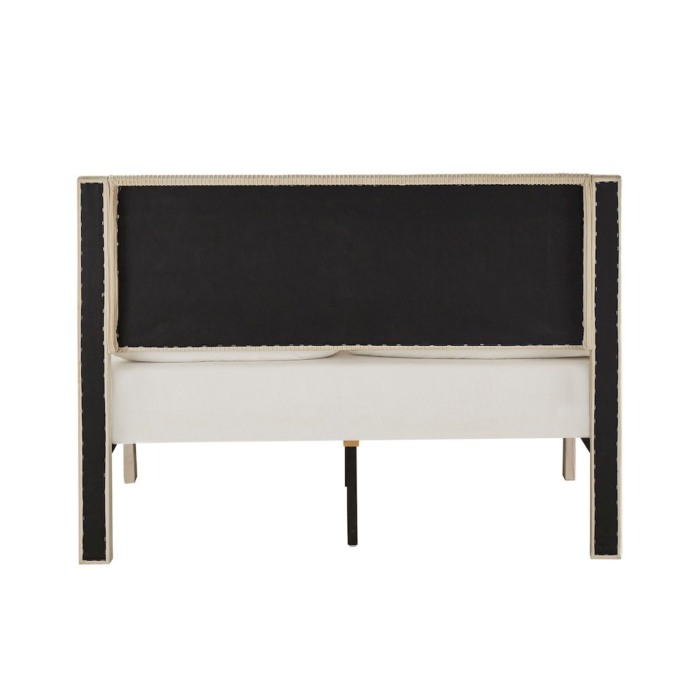 Beige Pleated Velvet Storage Queen Bed. Picture 7