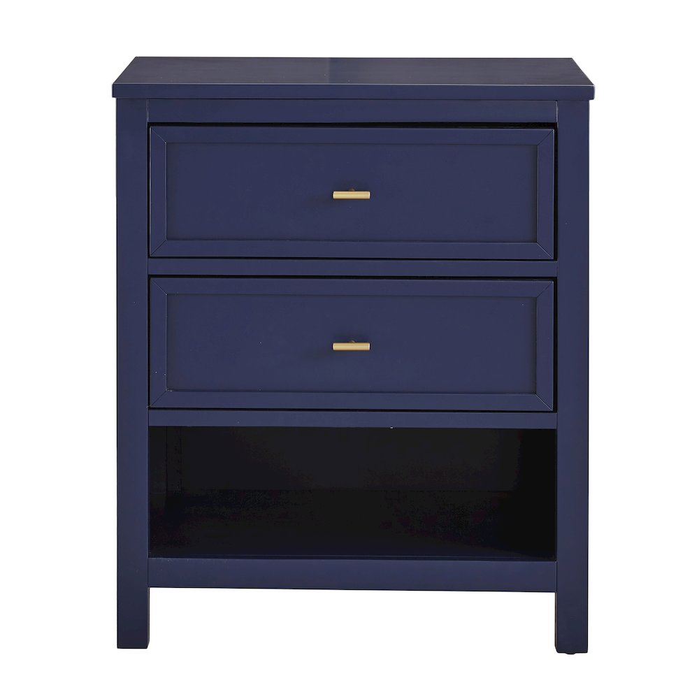 Twilight Blue Finish 2-Drawer Nightstand. Picture 1
