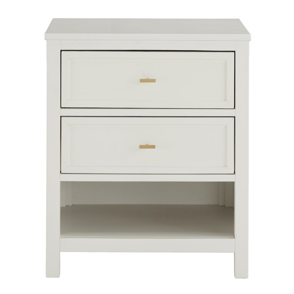 Bleached White Finish 2-Drawer Nightstand. Picture 1