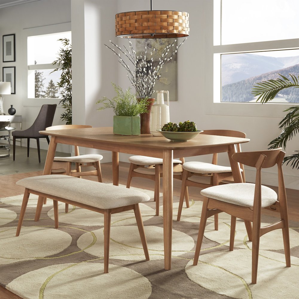 Nature Finish Dining Table. Picture 1
