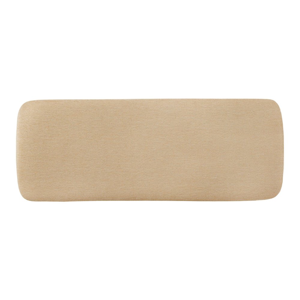 Nature Finish Beige Fabric Bench. Picture 6