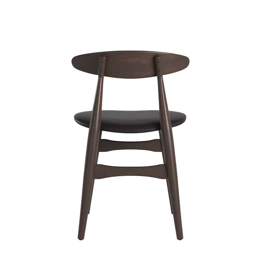 Set of 2, Black Finish Black Matte Pvc Side Chair. Picture 7