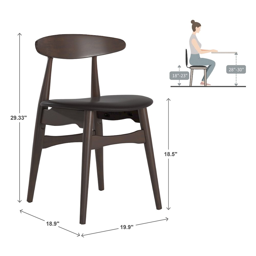 Set of 2, Black Finish Black Matte Pvc Side Chair. Picture 4